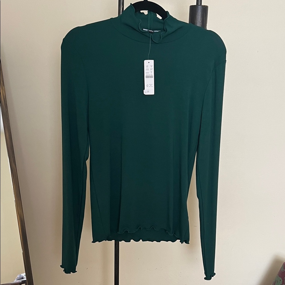 J. Crew Dark Green Long Sleeve Top